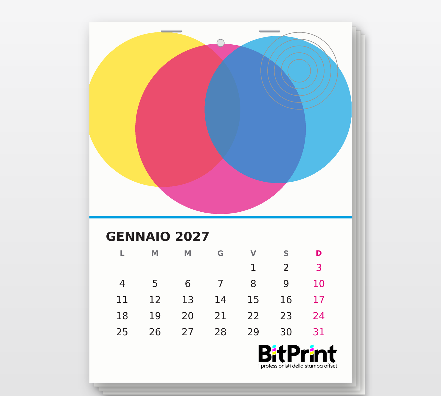 Calendario da parete a punti metallici